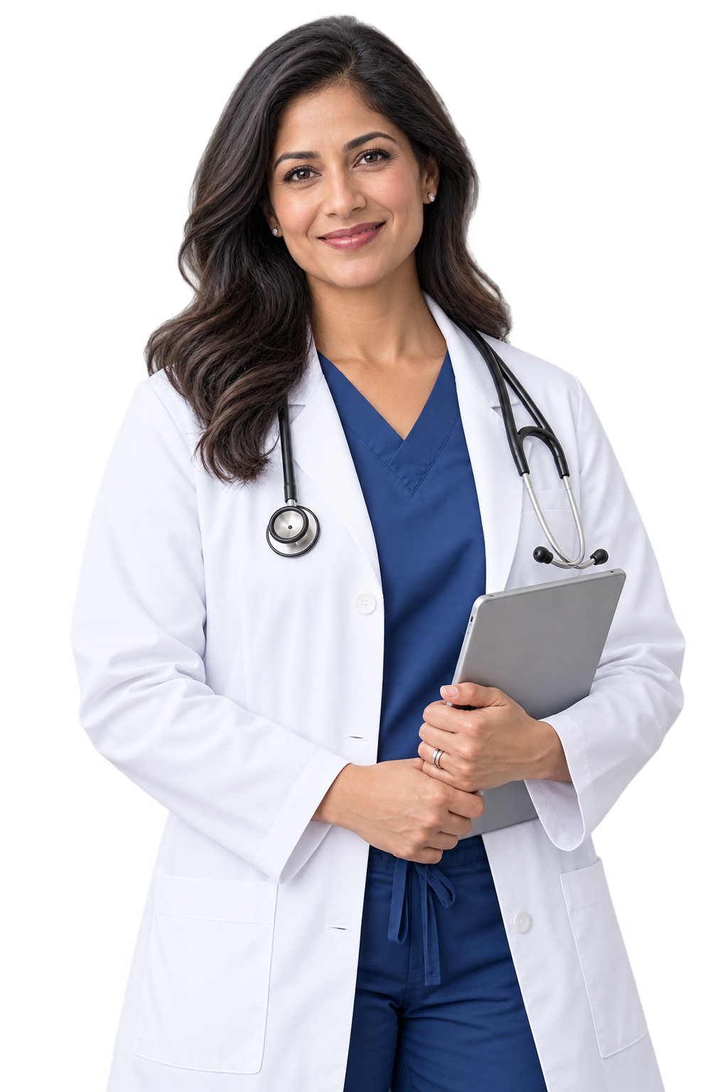 Physician holding a tablet